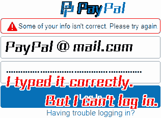 Some of your info isn't correct. Please try again.