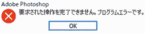 要求された操作を完了できません。プログラムエラーです。