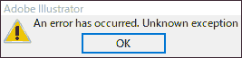 An error has occurred. Unknown exception
